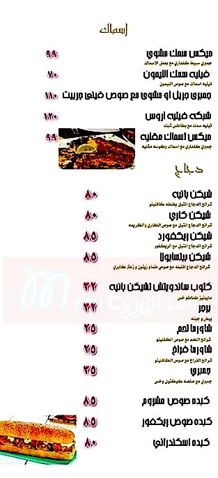 Cavallino menu Egypt 1